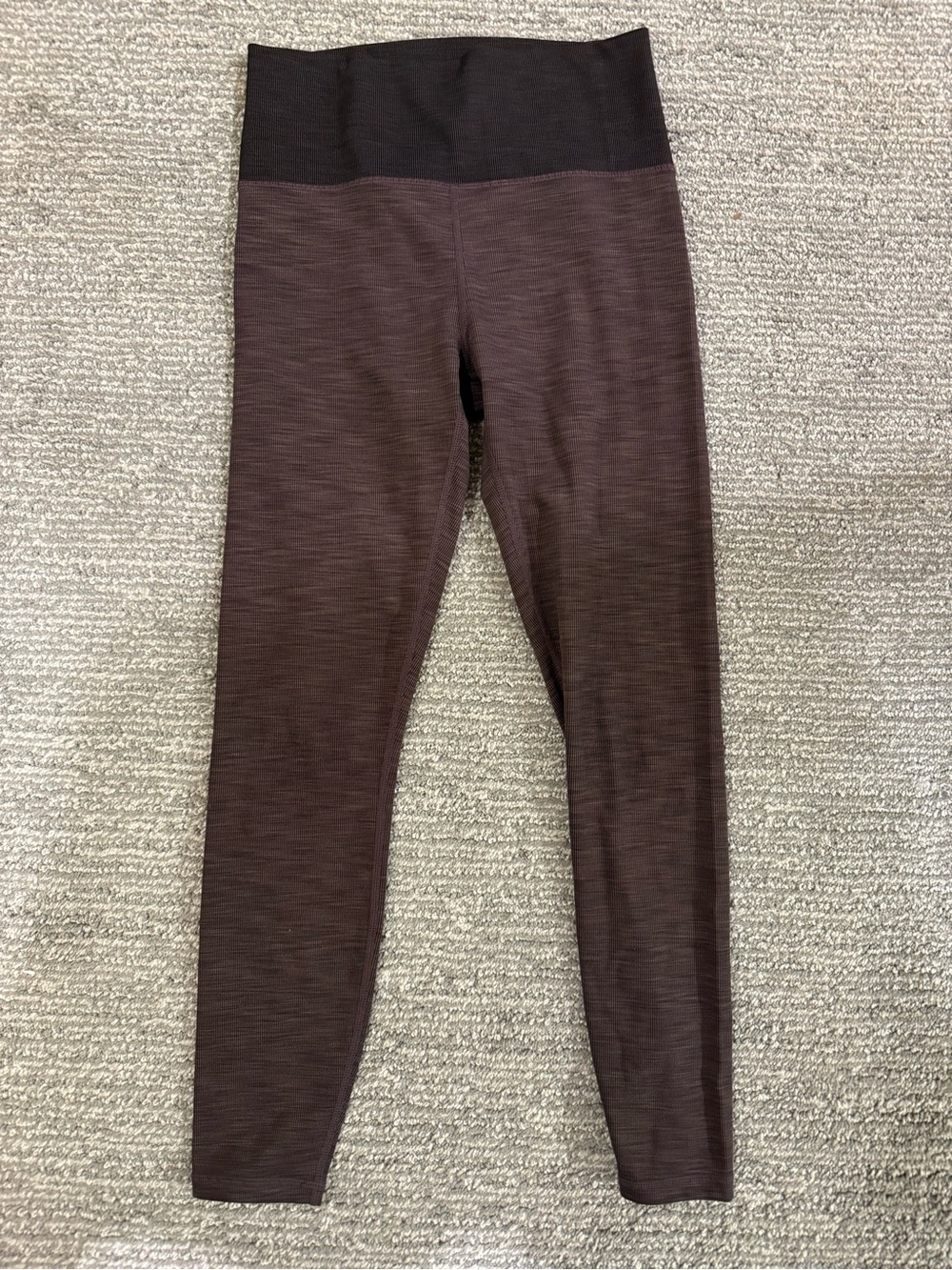 Vuori Ribbed High Rise Leggings Colorblock Brown Black Yoga Activewear XS